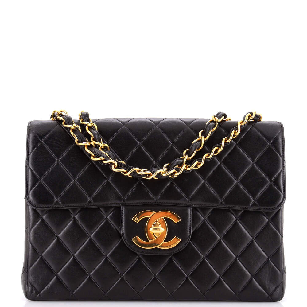 Chanel Jumbo Vintage Classic Single Flap Bag Quilted Lambskin